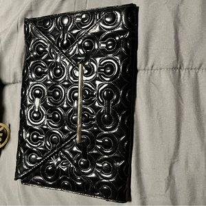 Black coach clutch handbag